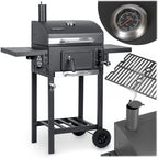 GRILL WĘGLOWY BBQ - ŻELIWNY RUSZT XXL 57 x 43 cm DUŻY ZAMYKANA POKRYWA